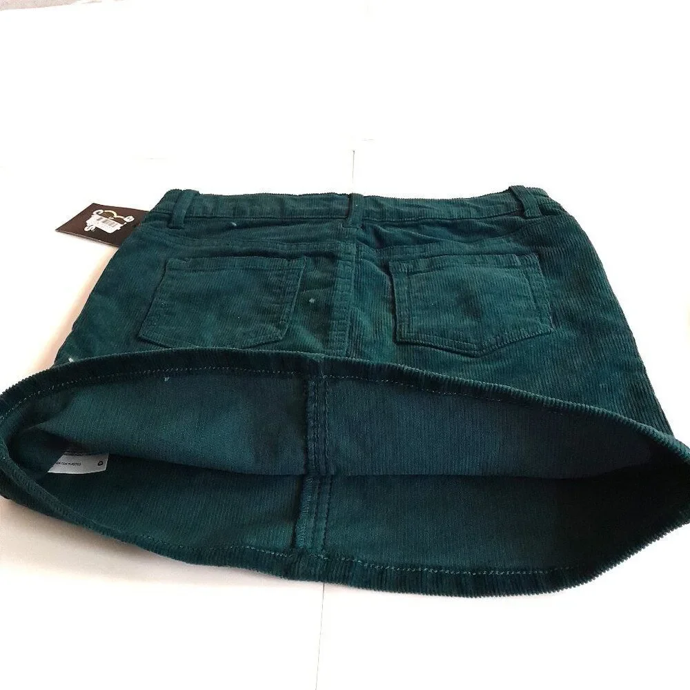 Art Class Girls Adventure Teal Mini Skirt Corduroy Adjustable Size Large